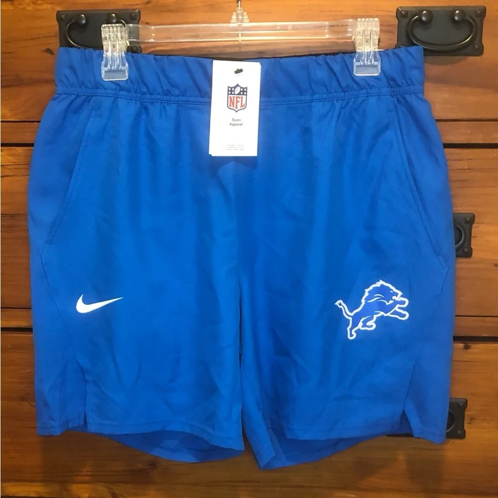 Detroit Lions NFL Nike Dri-Fit Team Issued Shorts Men’s Size M Blue New